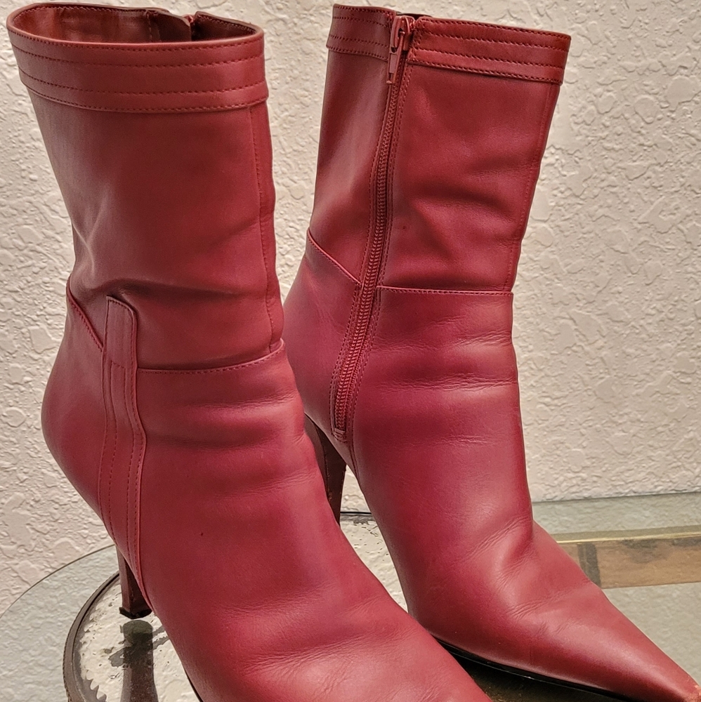 Dark red nine west boots
